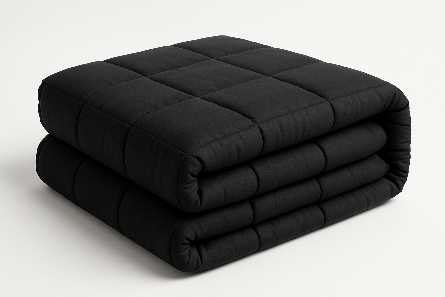 a black weighted blanket only the product no other objects