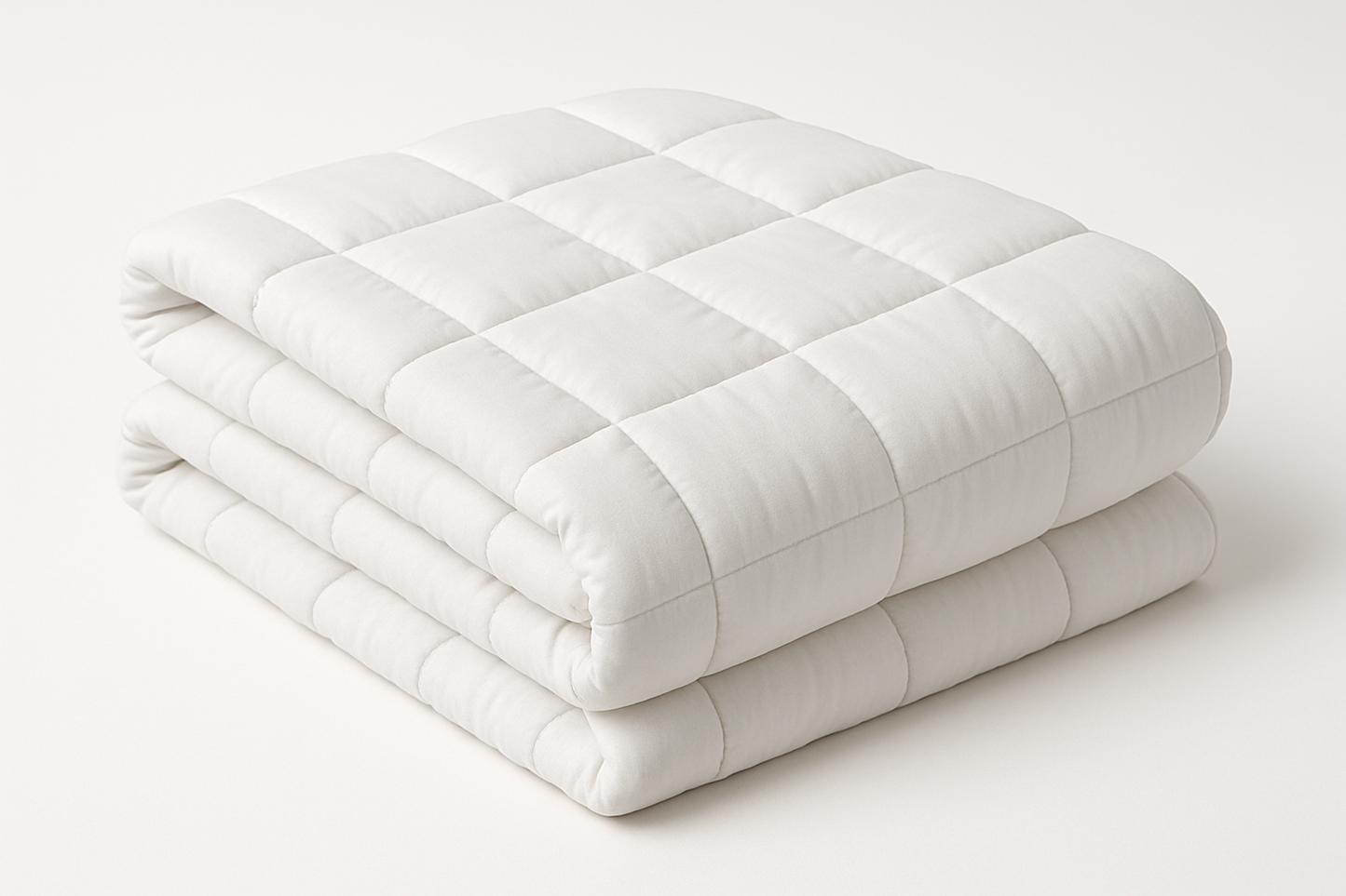 a white weighted blanket only the product no other objects