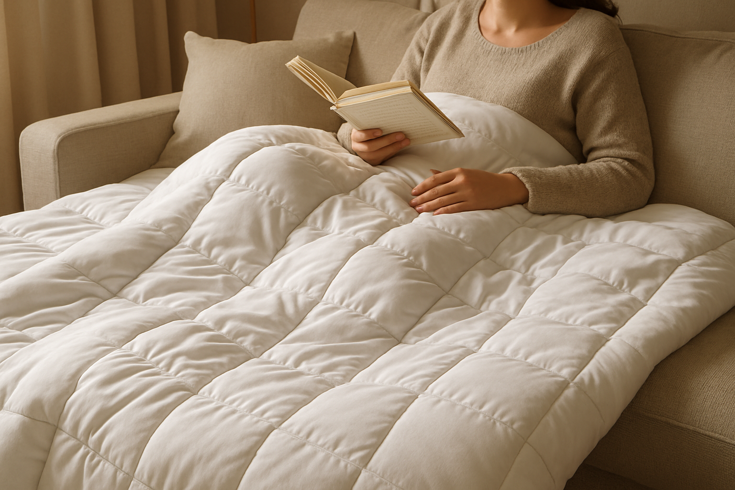 White weighted blanket